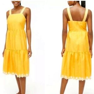 J. Crew eyelet embroidered scallop hem dress